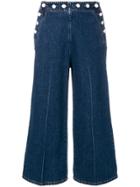 Msgm Wide-leg Cropped Jeans - Blue