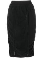 Alaïa Vintage Midi Draped Pencil Skirt - Black