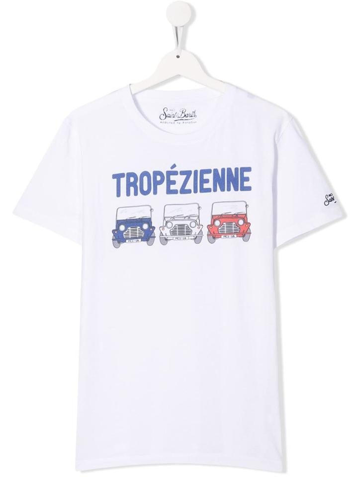 Mc2 Saint Barth Kids Car Motif T-shirt - White