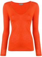 N.peal Superfine V-neck Jumper - Orange
