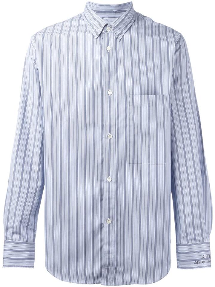 Golden Goose Deluxe Brand Striped Shirt, Men's, Size: Medium, Blue, Cotton
