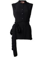 No21 Sleeveless Shirt, Women's, Size: 42, Black, Silk/acetate