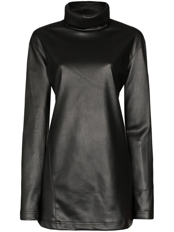We11done Faux Leather Mini Dress - Black