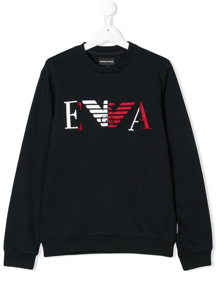 Emporio Armani Kids Logo Print Sweatshirt - Blue