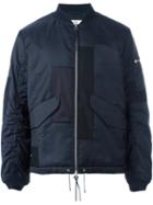 Oamc Pocketed Bomber Jacket, Men's, Size: Small, Blue, Polyamide/polyester/polyurethane/virgin Wool