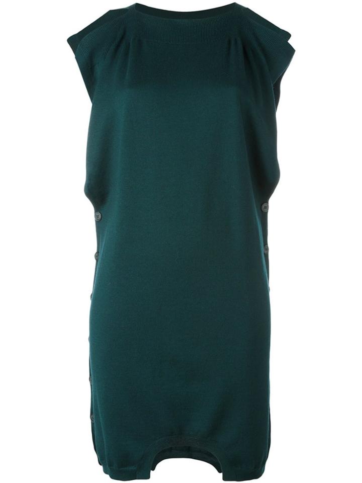 Mm6 Maison Margiela Shirt Sleeve Sweater Dress - Green