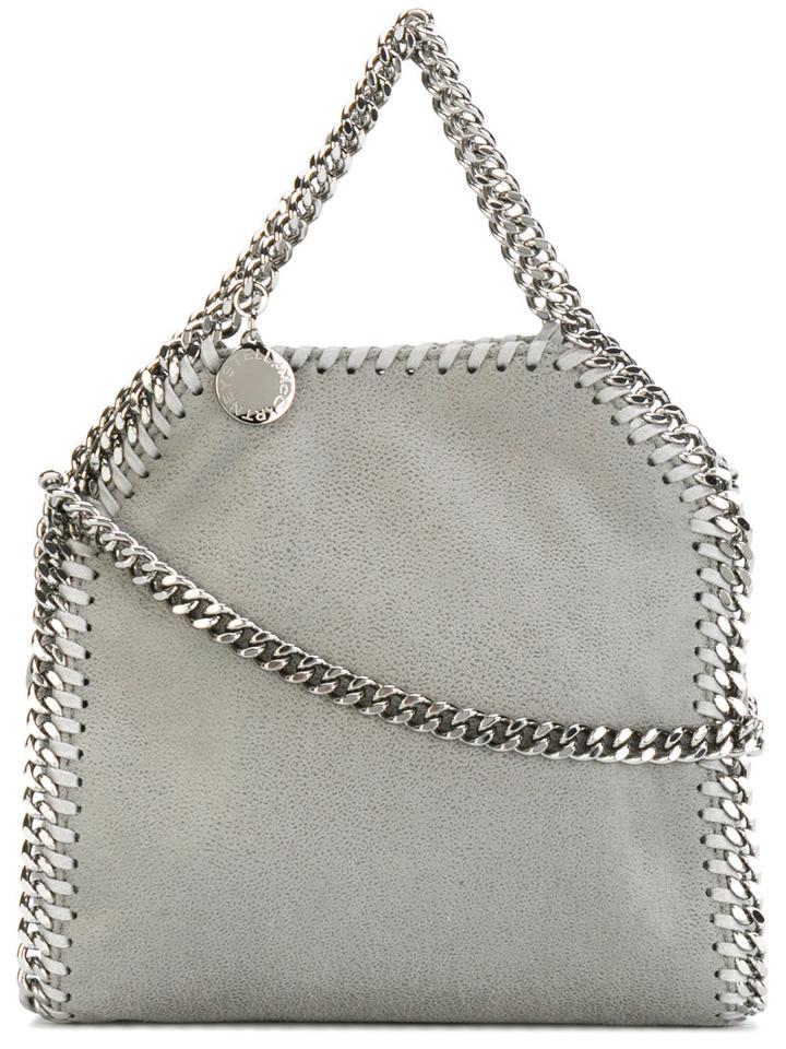Stella Mccartney - Shoulder Bag With Silver-tone Chain - Women - Polyester - One Size, Grey, Polyester