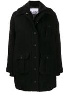 Ganni Double-layer Utility Pocket Coat - Black