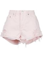 Nobody Denim Boho Short Fray Petal Shorts - Pink & Purple