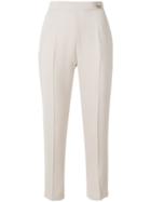Elisabetta Franchi Cropped High Waisted Trousers - Brown