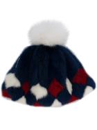 Moncler Diamond Pattern Hat - Blue