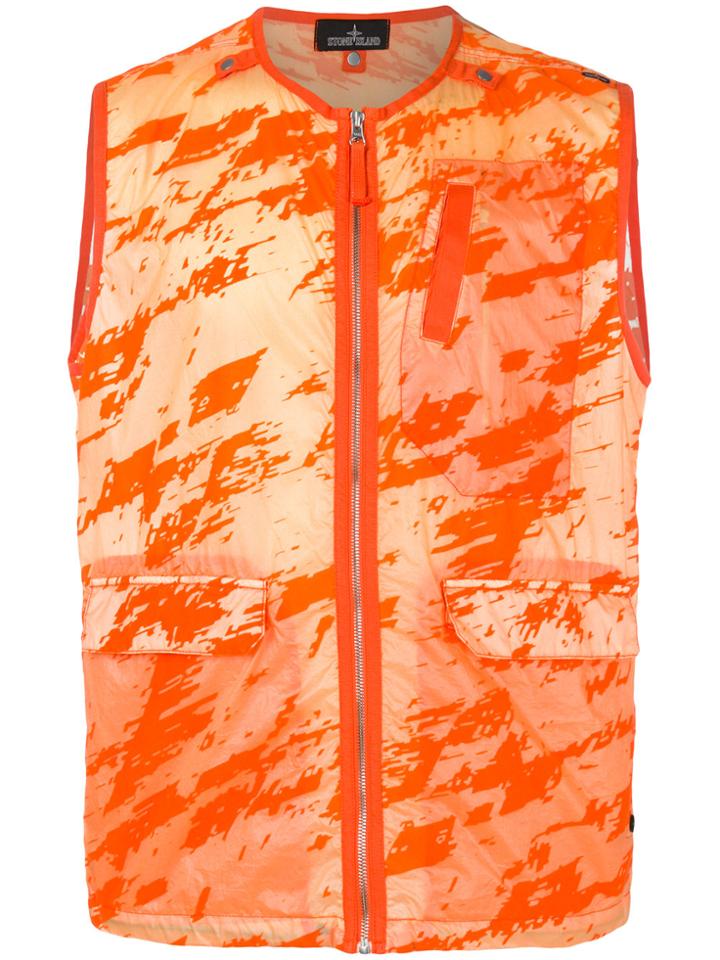 Stone Island Shadow Project Printed Gilet - Yellow & Orange