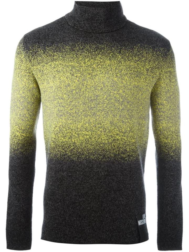 Love Moschino Stripe Detail Jumper, Men's, Size: Medium, Yellow/orange, Virgin Wool
