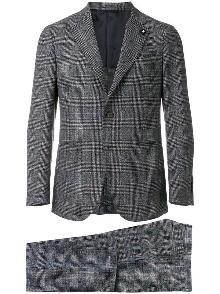 Lardini Checked Two-piece Suit - Blue