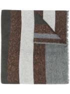 Brunello Cucinelli Striped Knitted Scarf - Grey