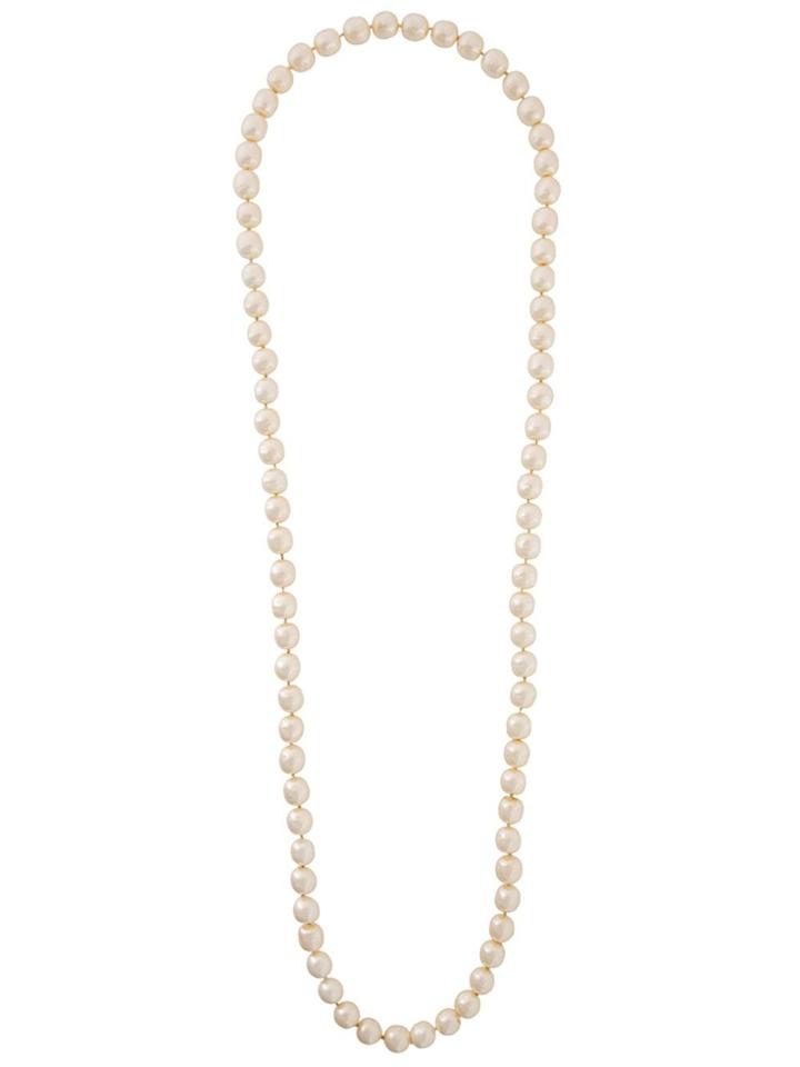 Chanel Vintage Pearl Chain Necklace - White