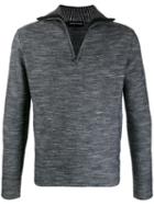 Emporio Armani Zip-up Turtleneck Jumper - Grey