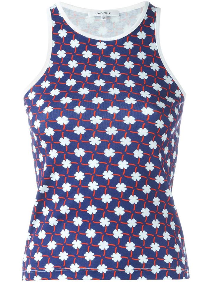 Carven Shamrock Print Tank Top