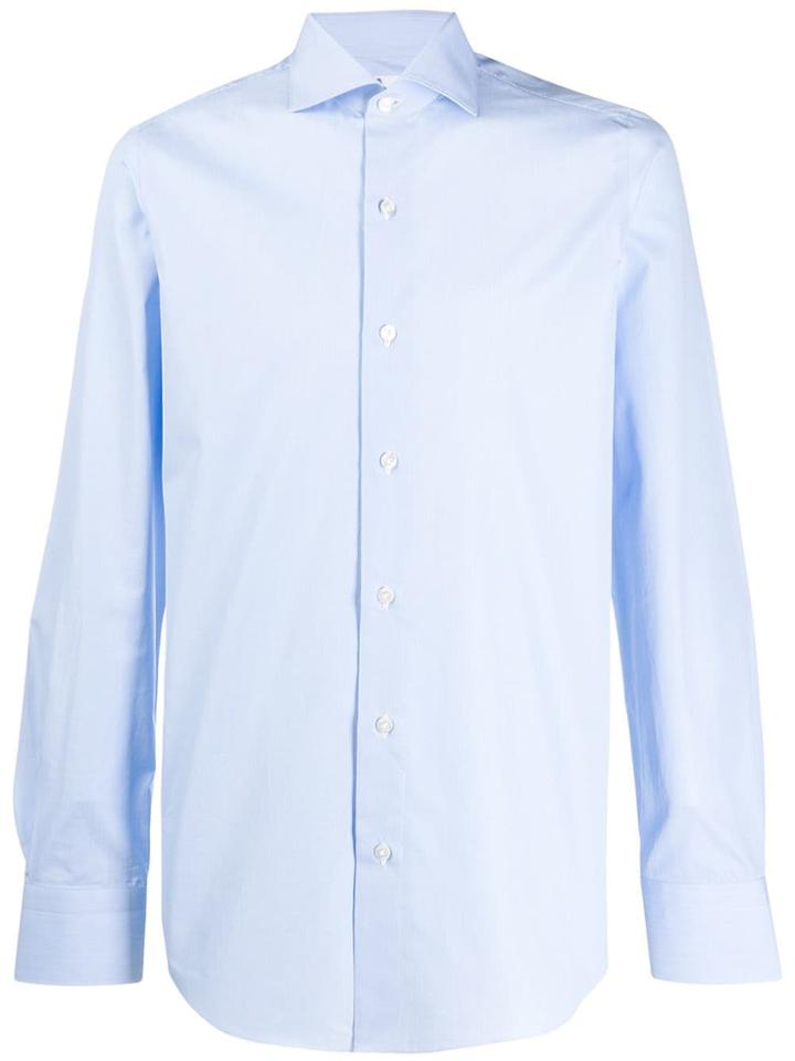 Finamore 1925 Napoli Plain Formal Shirt - Blue