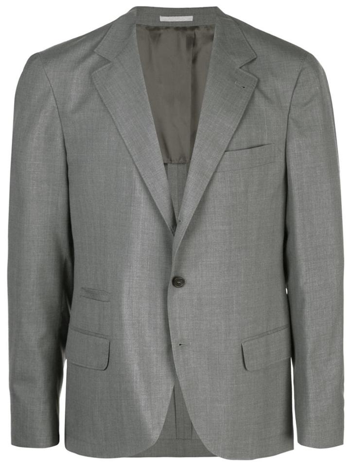 Brunello Cucinelli V-neck Suit Jacket - Grey