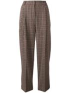 Ymc Checked Cropped Trousers - Brown