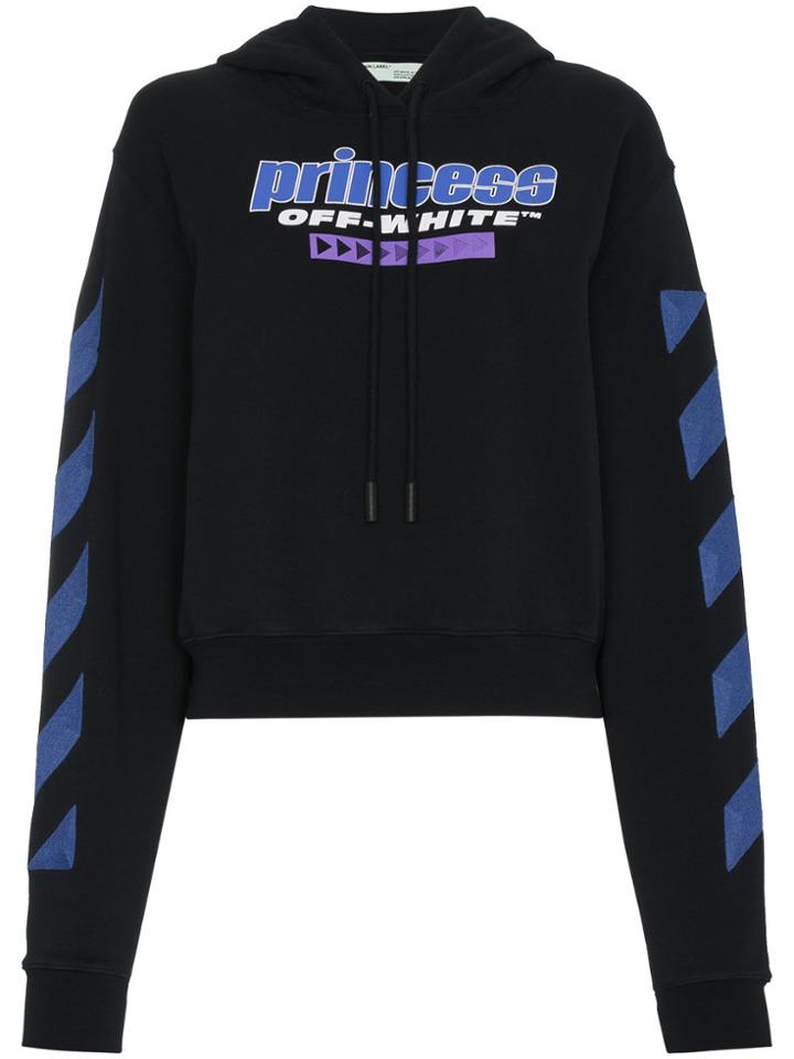 Off-white Princess Diagonals Hoodie - Black