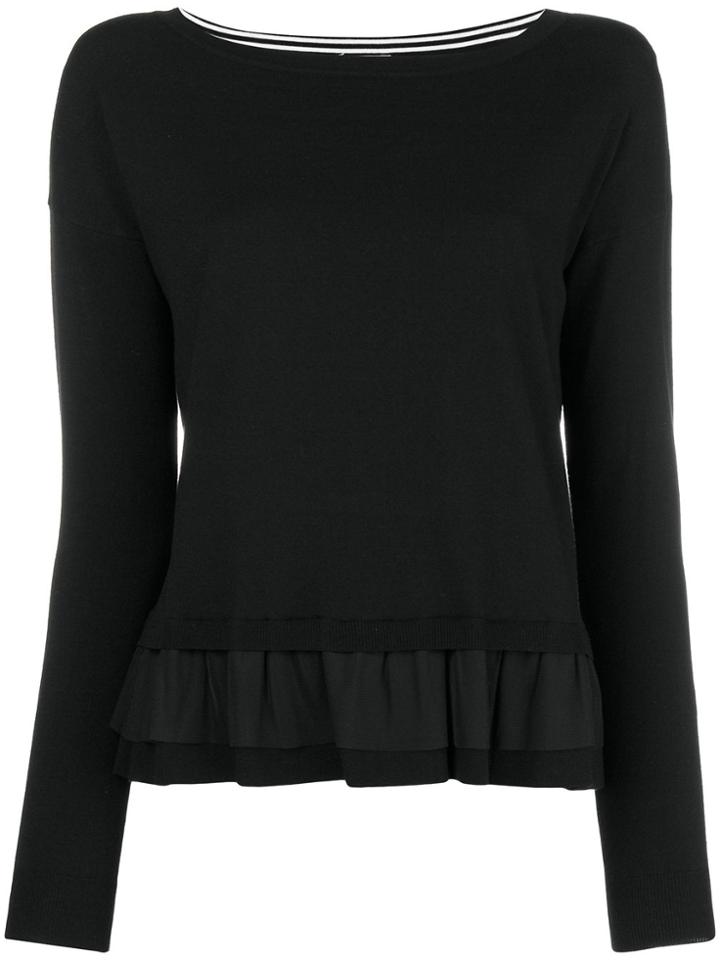 Liu Jo Ruffle Hem Sweater - Black