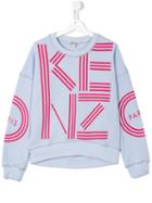 Kenzo Kids Logo Print Sweatshirt, Girl's, Size: 16 Yrs, Blue