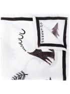 Dsquared2 Printed Scarf - White