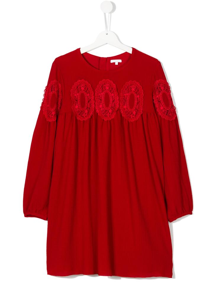 Chloé Kids Embroidered Crepe Dress
