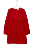 Chloé Kids Embroidered Crepe Dress