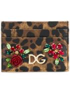 Dolce & Gabbana Rose Appliqué Cardholder - Brown