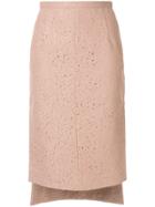 Nº21 Lace Midi Pencil Skirt - Neutrals