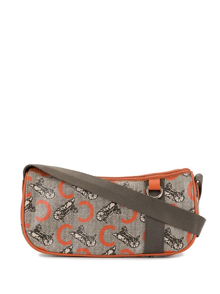 Céline Pre-owned C Carriage Logo Print Shoulder Bag - Brown