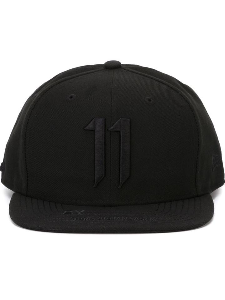 11 By Boris Bidjan Saberi '11' Logo Patch Cap, Adult Unisex, Black, Polyester