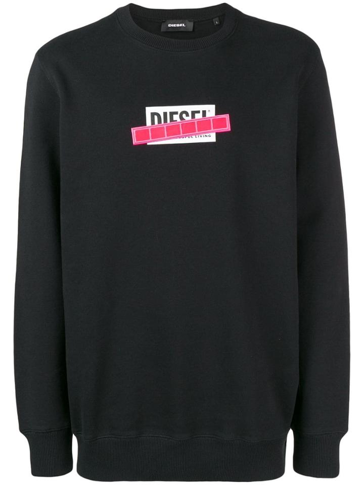Diesel Reflective Patch Sweater - Black