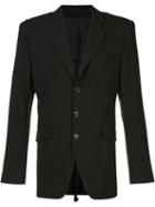 Ann Demeulemeester Flap Pockets Blazer, Men's, Size: Small, Black, Rayon/cotton/virgin Wool/spandex/elastane