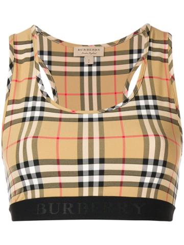 Burberry House Check Sports Bra - Nude & Neutrals