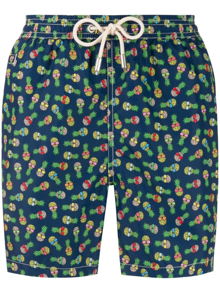 Mc2 Saint Barth Pineapple Print Swim Shorts - Blue