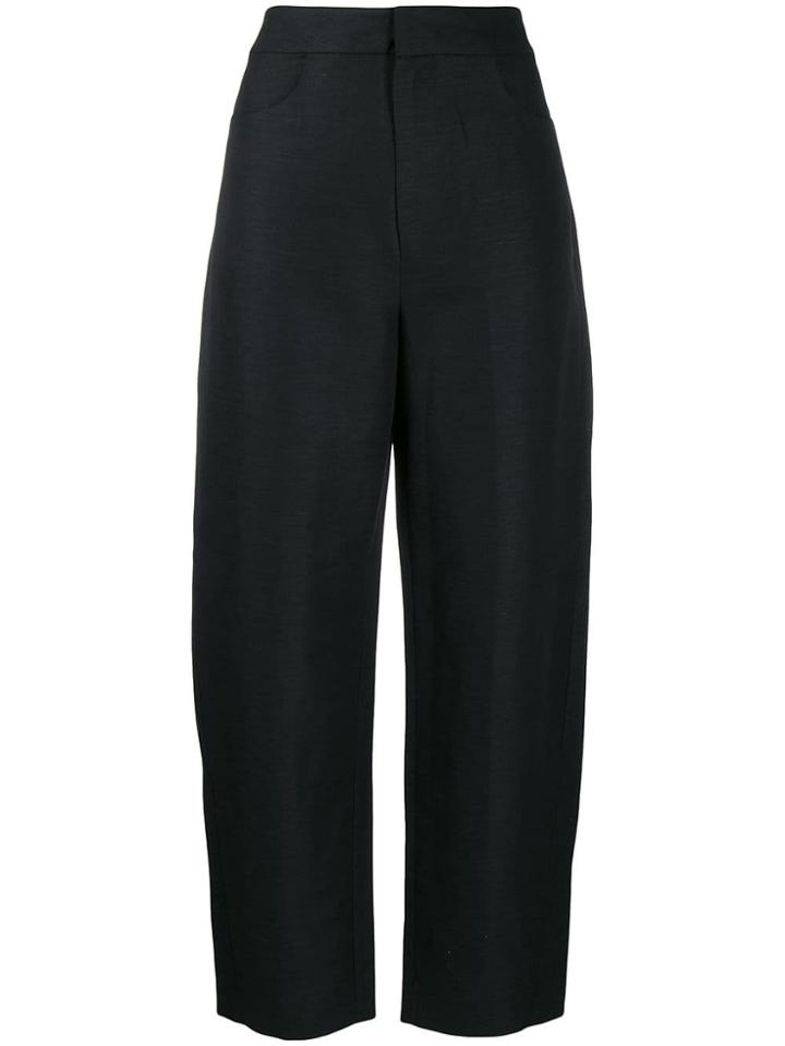 Toteme High Rise Straight Fit Trousers - Black