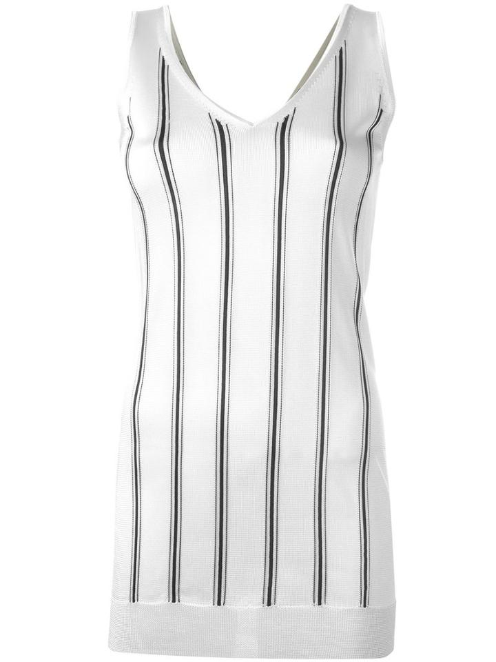 Lanvin V-neck Stripe Top, Women's, Size: Small, White, Viscose