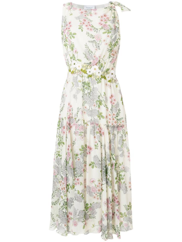Giambattista Valli Floral Print Midi Dress - Nude & Neutrals