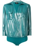 Elisabetta Franchi Wrapped Front Bodysuit - Green