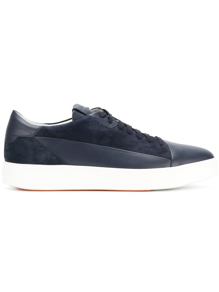 Santoni Toe Capped Lace-up Sneakers - Blue