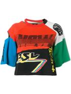 Diesel Cropped Colour-block T-shirt - Black