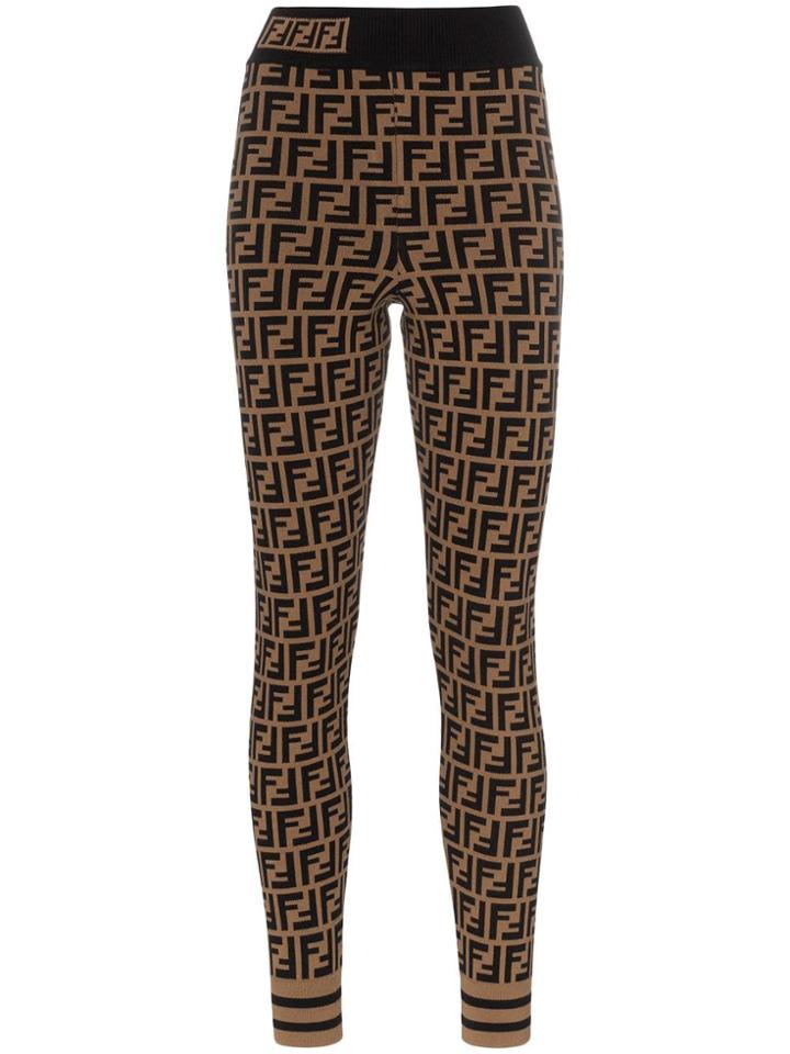 Fendi Zucca Print Leggings - Brown