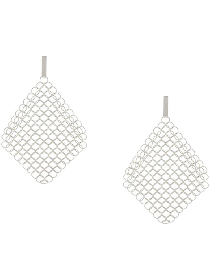Saskia Diez Mesh Earrings - Silver
