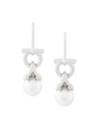Salvatore Ferragamo Pearl Earrings - Metallic