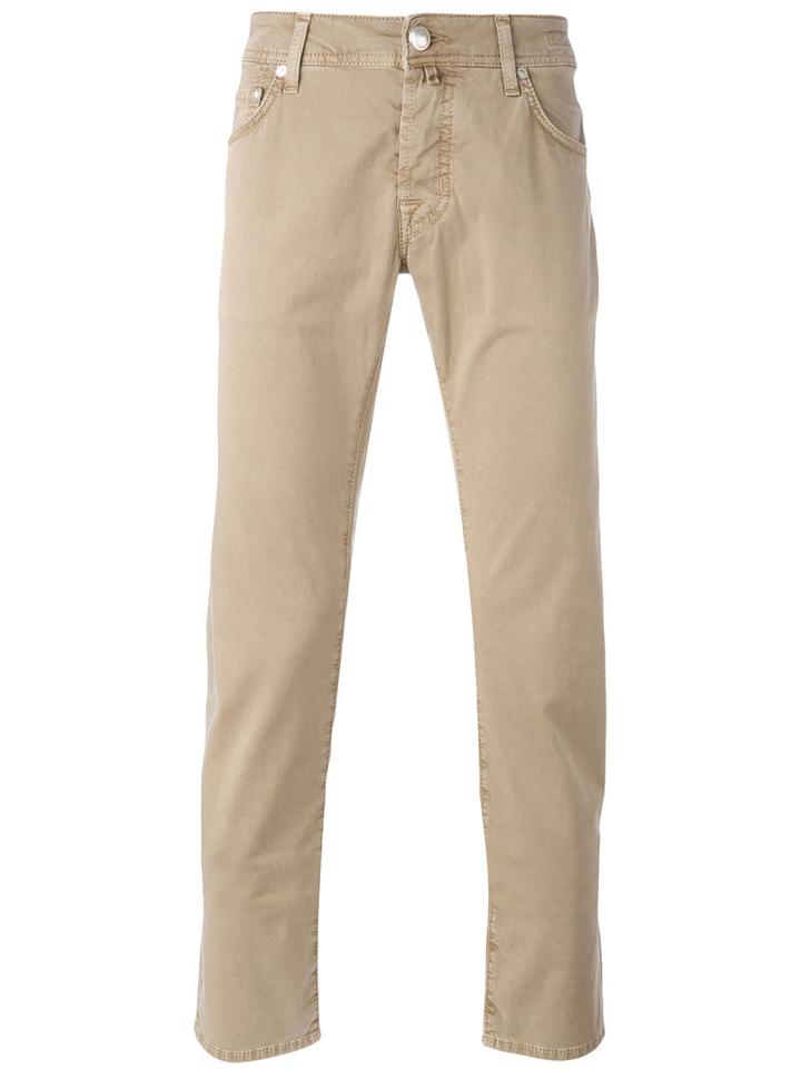 Jacob Cohen - Plain Chinos - Men - Cotton/spandex/elastane - 36, Nude/neutrals, Cotton/spandex/elastane