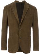 Boglioli Notched Lapel Blazer, Men's, Size: 46, Brown, Cotton/cupro